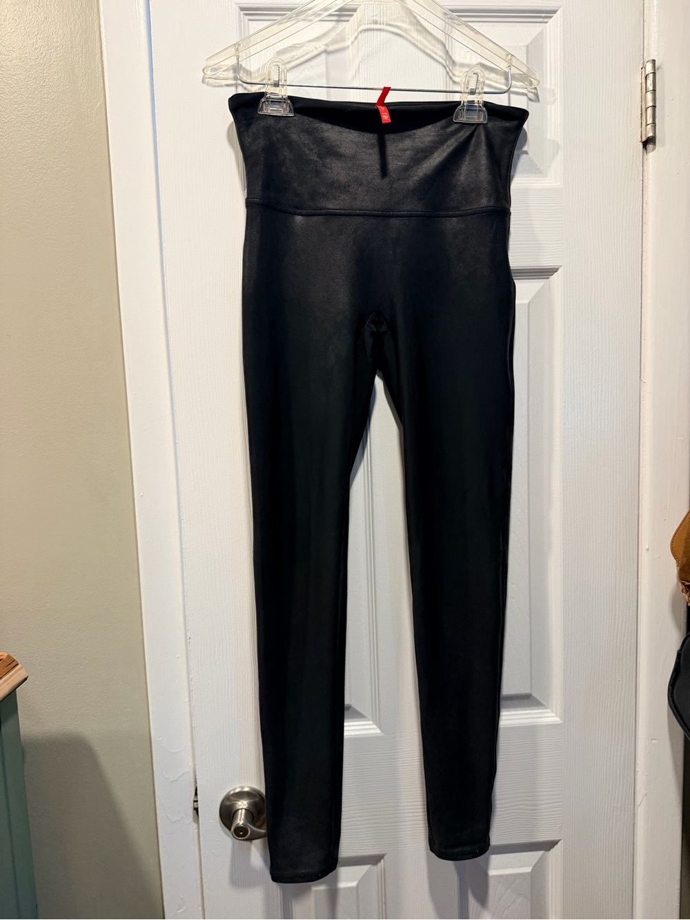 SPANX Black Faux-Leather High-Waist Leggings